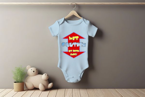 Wet Caution Baby Growers Short Sleeve