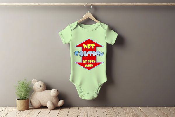 Wet Caution Baby Growers Short Sleeve