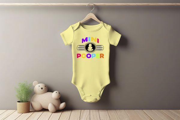 Mini Pooper Baby Grower Short Sleeve